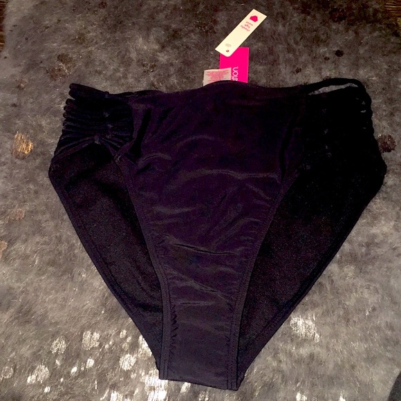 High waisted swim bottoms, M, Xhilaration,Black.